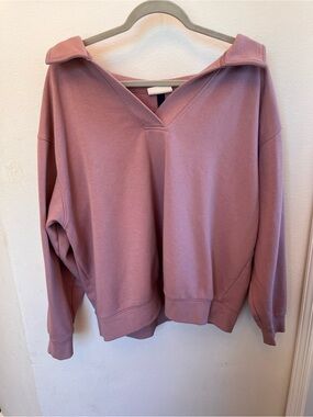 Universal Thread Cozy V-Neck Pullover in Dusty Rose